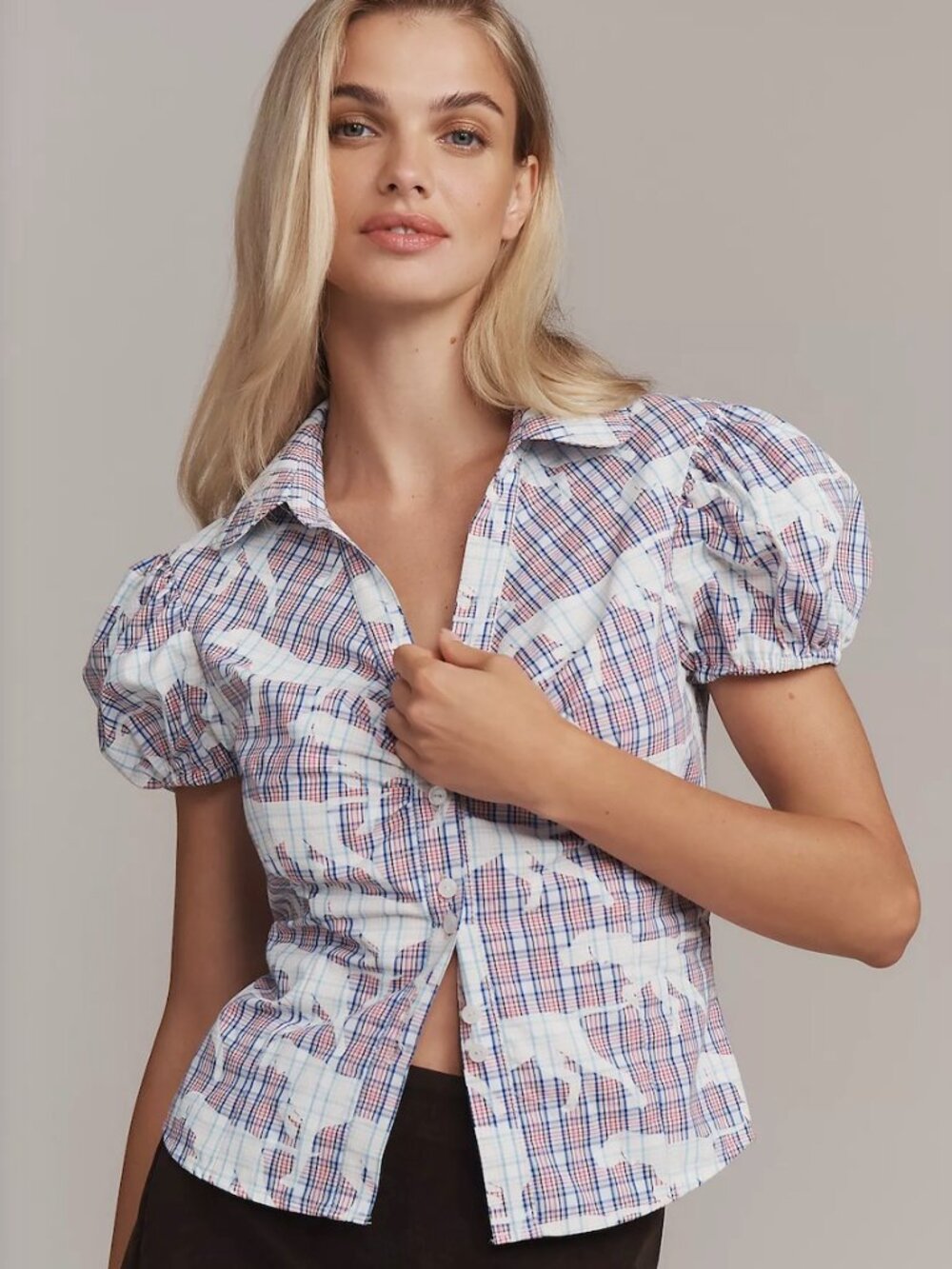 Anthropologie Maeve Puff-Sleeve Blouse, Size S